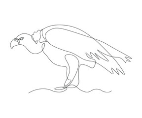 abstract Bird of Prey Vulture Continuous One Line Drawing
