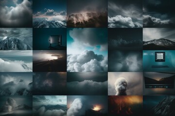 Cloud-based TV image compilation. Generative AI