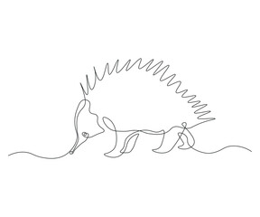 abstract echidna, hedgehog Continuous One Line Drawing