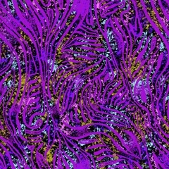 Obraz premium LILAC SEAMLESS ABSTRACT BACKGROUND WITH MULTICOLORED NEON ZEBRA