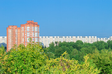 View of the Residential Aarea Buildings From the Forest