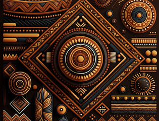 Native traditional pattern background of Africa. Concept for African World Heritage Day. Generative AI