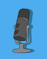 Vector isolated illustration of a microphone. Live Stream. Podcast. Radio speaker.
