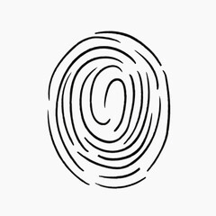 Vector isolated illustration of fingerprint. Touch screen.