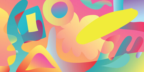 Gradient Background Set Abstract Summer Color Pop