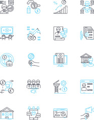 Time management linear icons set. Prioritization, Scheduling, Productivity, Flexibility, Efficiency, Focus, Deadline line vector and concept signs. Balance,Discipline,Procrastination outline