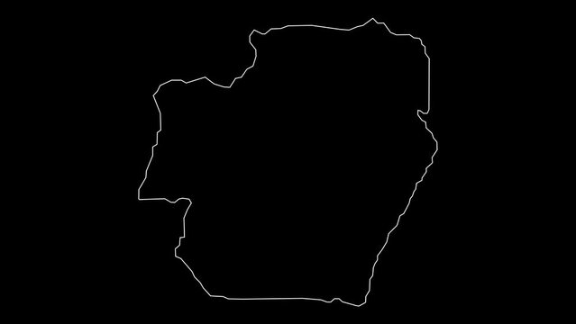 Imo state map of Nigeria outline animation