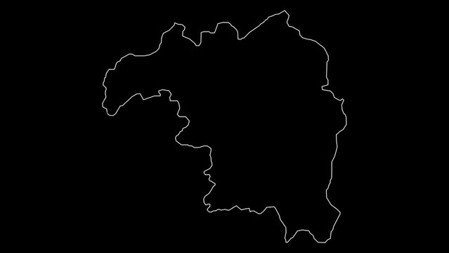 Kaduna state map of Nigeria outline animation