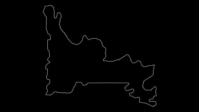 Ogun state map of Nigeria outline animation