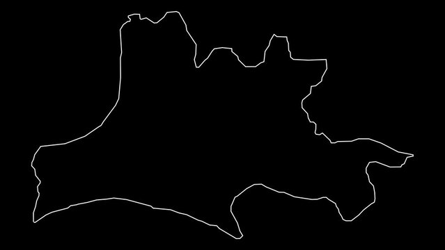 Nasarawa state map of Nigeria outline animation