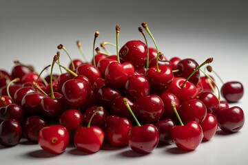 Obraz na płótnie Canvas Full frame of fresh Cherrys. Fresh ai generated Cherrys.