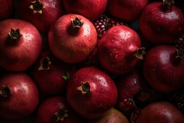 Fototapeta na wymiar Full frame of fresh Pomegranate. Fresh ai generated Pomegranate.