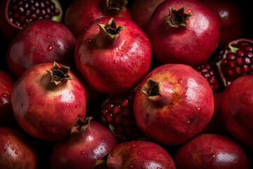 Fototapeta na wymiar Full frame of fresh Pomegranate. Fresh ai generated Pomegranate.