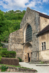 THE ABBEY of SAINT-PIERRE-DE-BEAUME GENTLEMEN in the small village of Beaume-le-Monsieur. Jura, France, Europe.