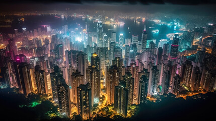 Fototapeta premium Hong Kong. Breathtaking travel destination place. Generative AI