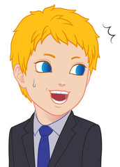 驚き振り向くちびキャラ　男性　タイプA