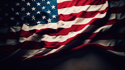 close up of an American flag, generative ai