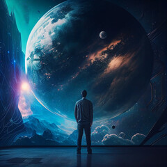 Outer space fantasy Sci-fi Illustration-Generative AI Illustration