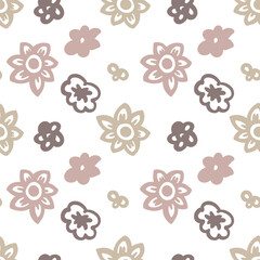 Blooming minimalist paisley flowers, pattern print