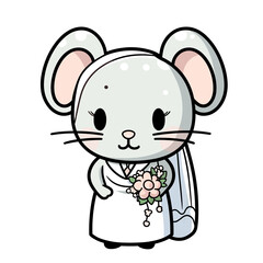 Cute clipart wedding mouse