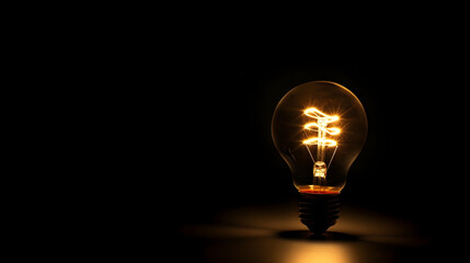 ampoule sur fond noir, généré par IA