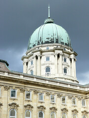 Fototapeta na wymiar Budapest (Hungary). Dome of the Buda Palace in the city of Budapest