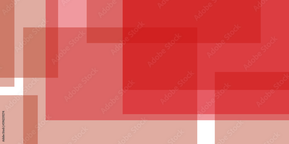 Poster modern abstract red background design with layers of textured white transparent material in triangle
