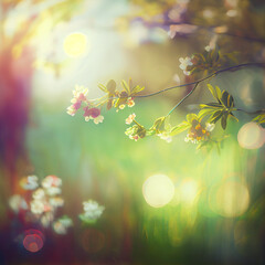 Obraz premium The Beauty of Spring: A Soft and Serene Blurred Background Generative AI