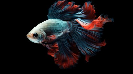 Fototapeta premium Conceptual Art of Siamese Fighting Fish with Space for Copy on Background - Generative AI Illustration
