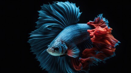 Fototapeta premium Conceptual Art of Siamese Fighting Fish with Space for Copy on Background - Generative AI Illustration