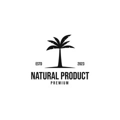 Obraz premium Flat banana tree logo design vector concept illustration idea