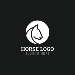 Creative Minimal line art logo of Horse, Abstract Horse logo, horse head logo