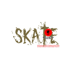 Skate board sport typography, tee shirt graphics, vectors illustration