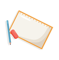 sheet document and pen in flat	vector illustration
