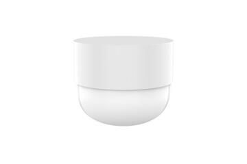 Cosmetic cream package mockup. Skin blush care makeup powder product pack, round sample design. Beauty creme container, butter or scrub. 3d illustration