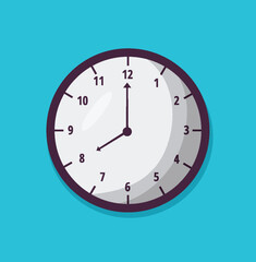 Clock icon in flat illustration isolated vector	

