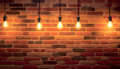 Bright Ideas: Pendant Lamps Against Red Brick Wall in HD Detai
