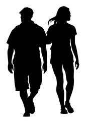 Couple of young guy and girl on white background - 596244640