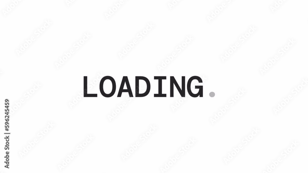 Aufkleber business style bw loader animation. uppercase letters. text message 4k video footage on white backgr