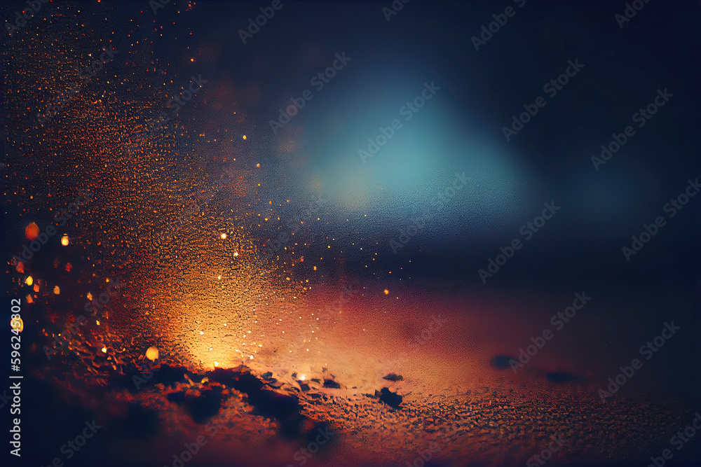Wall mural defocused sparkles and particles as bokeh background (generative ai)