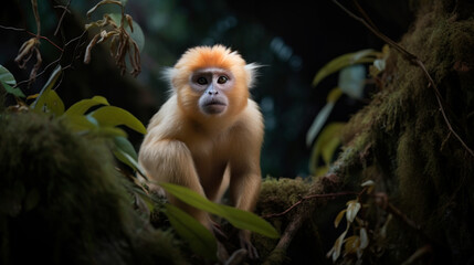 Golden Snub-nosed Monkey. Generative AI
