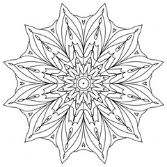Coloring book Lace pattern The tattoo. Vector Mandala. Floral. Flower. Oriental. Book Page. Outline.Vector abstract mandala pattern. Art on the wall. Simple
