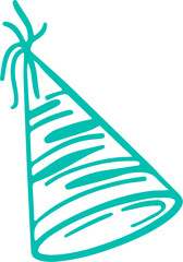 Hand Drawn Birthday Party Hat Outline Vector