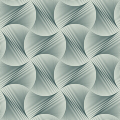 Sea Green Moiré Effect Textured Scallop Tile Pattern