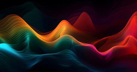 Abstract 3D Background wave background curve technology IA générative