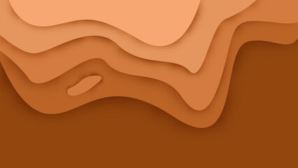 Abstract wavy background with green color and papercut style