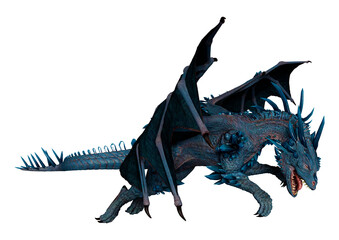 Fototapeta premium 3D Rendering Fairy Tale Dragon on White