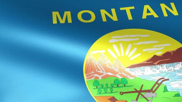 Montana State Flag Waving, America's state