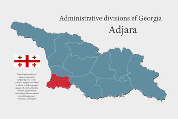 Vector map Georgia, region Adjara