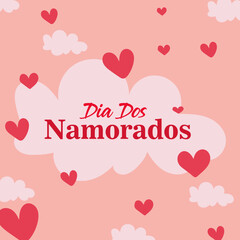 Dia Dos Namorados Hand Drawn Vector illustration